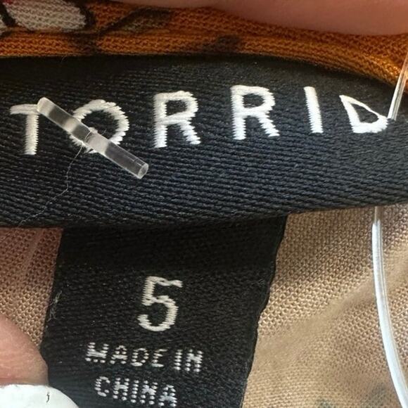 Torrid Mustard Floral Babydoll Top Size 5 - Picture 4 of 5